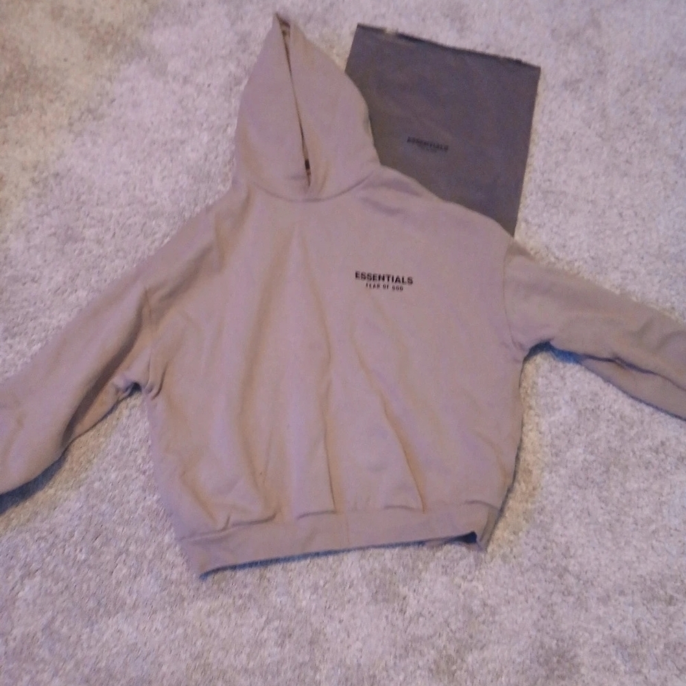 Essentials Beige/Taupe Hoodie - Boxy Fit
